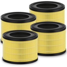 VALZONE 4 Pack AP-S0610L HEPA Replacement Filter Compatible with MOOKA AP-S0610L Purifier，3-in-1 H13 True Hepa & High-Efficiency Activated Carbon for Smoke, Odor, Dander, etc