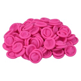 200 Pcs Finger Cots, Disposable Finger Protectors, Latex Anti-Static Finger Tip Rubber Protect Keeping Dressing Dry and Clean (Medium, Pink)