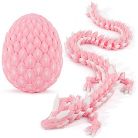 Waaaandefu Crystal Dragon 3D Printed Dragon with Matching Egg – Articulated Multicolor Dragon Toy – Upgraded 2025 Model – Display Collectible for Fantasy Lovers