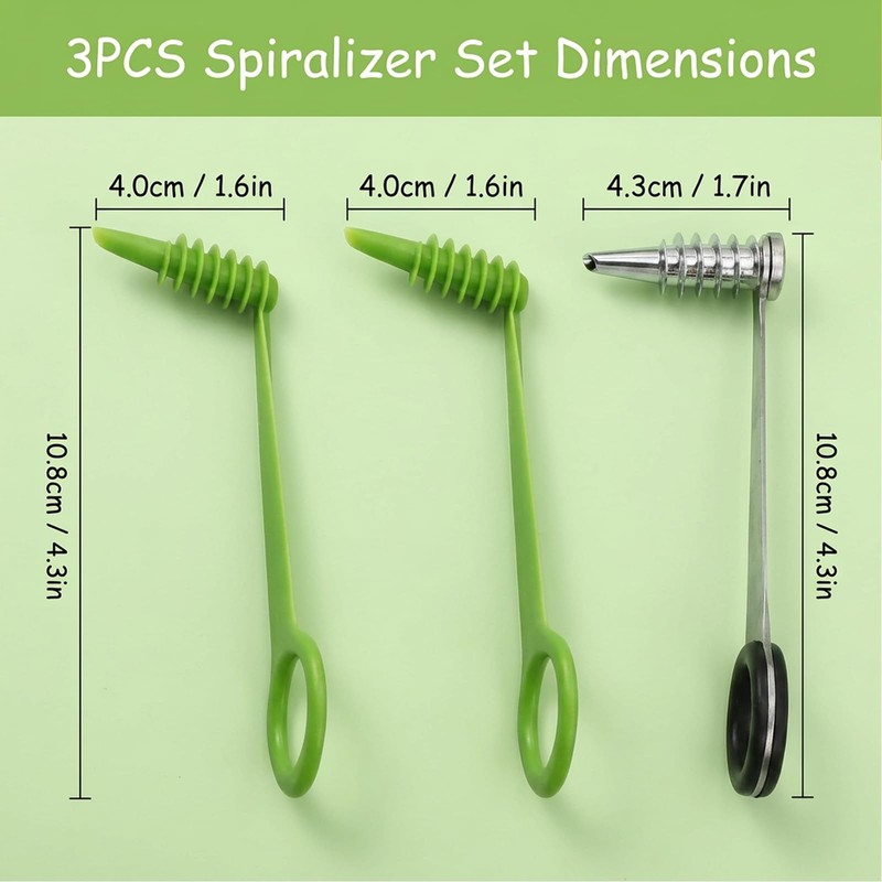 3 PCS Spiralizer for Vegetables, Vegetable Spiralizer, Spiralizer Set for