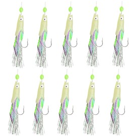 Luminous Fishing Lure with Hooks - 10 Pieces Fishing Lures Set with Luminous Beads Glow in the Night Realistic Decorated Fishing Lures for Both Saltwater and Freshwater