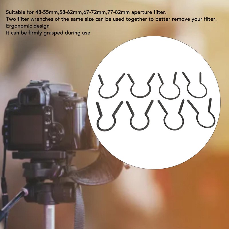 8PCS Camera Lens Filter Wrench Rubber Coated Anti Slip Camera