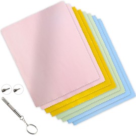 AIMI Assorted Colors Microfiber Cleaning Cloths - 6" x 7" Microfiber Glasses Cloth - Great for Cleaning Eyeglasses, Cell Phones, Screens, Lenses, Glasses and All Delicate Surface (16 Pack)