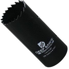 Deep Saws 3" Deep 4-6 TPI Hole Saw for Steel, Stainless Steel, Aluminum, Wood, Plastic, Fabrication, and Construction (1.5")