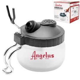 ANGELUS Airbrush Cleaning Pot, Glass Cleaning Pot with Holder, Cleans Airbrush, Airbrush Holder Station