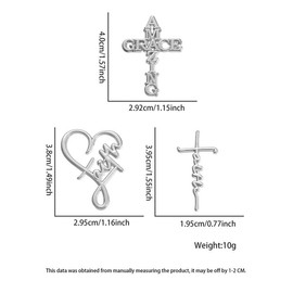 Letters Design Heart & Cross Brooch Set, Fashionable Clothes Accessories for Men & Women, Enamel Pin for Backpacks, Jeans, Scarves, Hats Decoration
