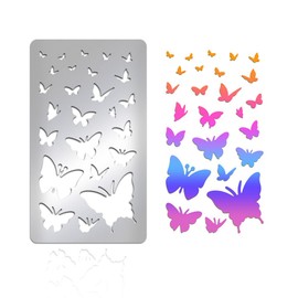 UNICRAFTALE 1 Piece Butterfly Metal Stencil Reusable Hollowed Painting Template for Journaling Stainless Steel Painting Stencils Butterfly Animal DIY Crafts for Scrapbooking Painting Wood Burning