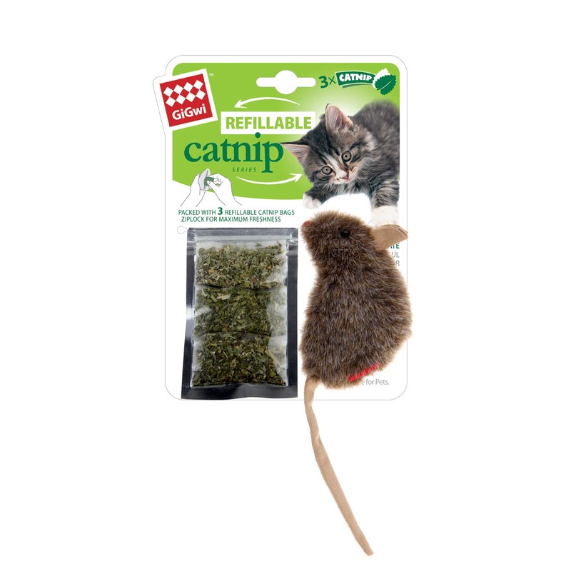 GiGwi Catnip Maus Katzenspielzeug mit Behälter