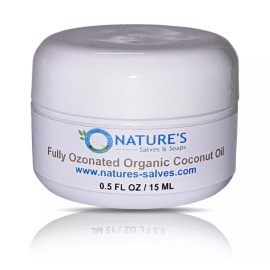Nature's Salves, Soaps & Scents Fully Ozonated 100% Organic Cold Pressed Unrefined Coconut Oil 1/2 Ounce