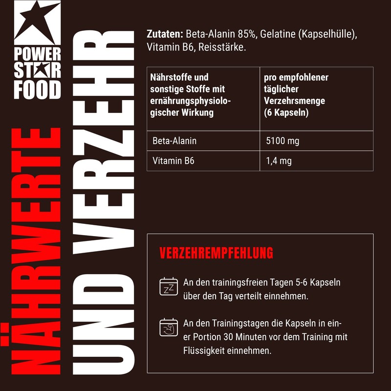 Powerstar Beta Alanine 850 High Dose | 5100 mg per