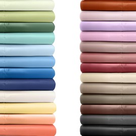 CGK Unlimited Twin XL Size Flat Bed Sheet - Hotel Luxury - Wrinkle Free & Fade Resistant - Extra Soft, Comfy & Breathable - Brown Top