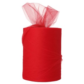 Bobina de tul rojo de 6 pulgadas x 100 yardas para decoración de tul