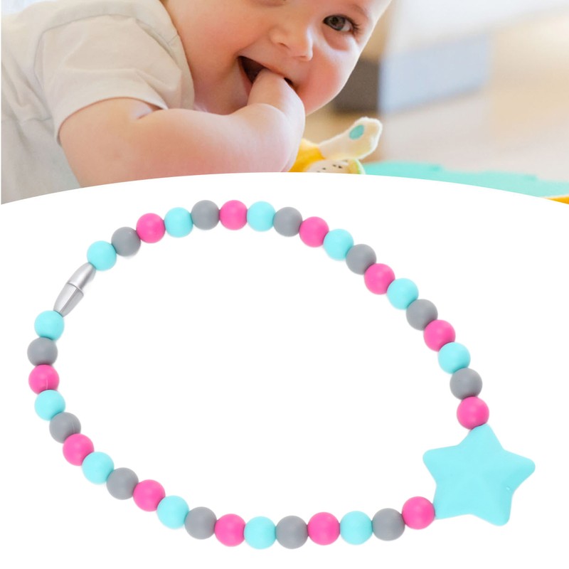 Silicone Baby Teething Necklace Soft Flexible Safe Infant Toddler Teether