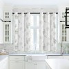 XTMYI Short Bathroom Curtains for Small Window,80% Blackout Watercolor Eucalyptus