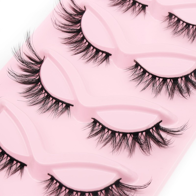 5 pairs Wispy Cat Eye Lashes Wispy False Eyelashes Natural