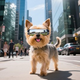 PETLESO Small Dog Goggles, UV-Proof Sunglasses for Outdoor Driving Cycling Riding Hiking, Windproof Dustproof Snowproof Eye Protection, Pet Eye Wear with Adjustable Strap, Silver