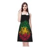 WONDERTIFY Rasta Lion Apron,Rasta Theme with Lion Head On Black
