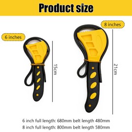 Rubber Strap Wrench Set, 2PCS Filter Wrench with Gloves, Oil Filter Strap 480 580mm In Length Reinforced Heavy Duty Rubber Belt With Gloves for Pipe Plumbers Oil Filter Water Filter Jar Opener