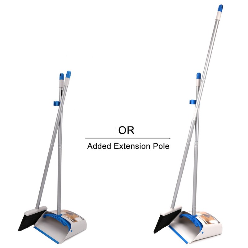 TreeLen Long Handle Broom and Dustpan Set,Upright Dust Pan Combo