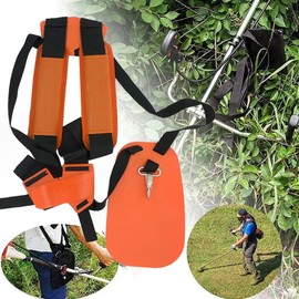 SUQ Trimmer Harness Strap with Double Shoulder, Convenient Strimmer Double Breasted Shoulder Harness Strap,Trimmers Strimmer Harness Lawn Mower Accessories, Adjustable for Brush Cutter Garden (orange)