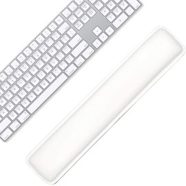 Unbranded Keyboard Wrist Rest Ergonomic Soft PU Leather Wrist Support, Memory Foam, White