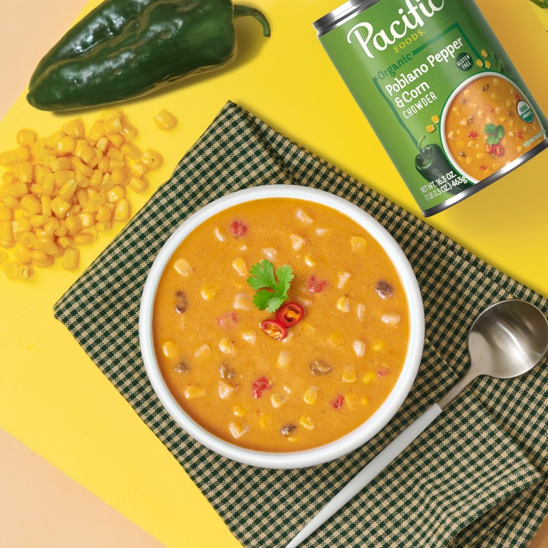 Pacific Foods Organic Poblano Pepper and Corn Chowder, 16.3 oz