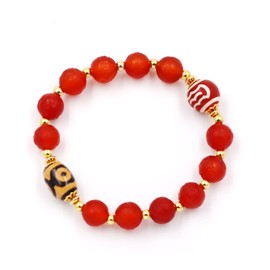 Fukugems Feng Shui Bracelets, Good Luck Beads Bracelets, Tibetan Agate Prayer Bracelets for Women, Men, Thoughtful Gifts for Mum, Girlfriends, Sisters, Stone