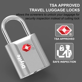 TSA Luggage Locks with Keys, [2 Pack] Diyife Security Suitcase Padlocks with Keys Heavy Duty Zinc Alloy Travel Lock Small Suitcase Locks with 4 Keys for Luggage Travel Suitcase Bag Case (Silver)