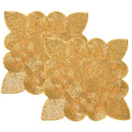 Farmhouse Beaded Placemats for Dining Table Dia 13 Inches Beaded Placemats Round for Gathering Thanksgiving - Occasional Decoration and Family Parties Celebrations - 2 Pack - Rubber Ducky