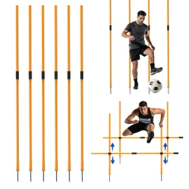 Hikeen Upgraded Agility Poles, 6 Pack 6ft Soccer Training Poles, Adjustable Detachable Speed and Agility Training Equipment for Football, Practice Accessories for Adults Youth
