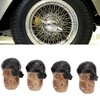 4PCS/Set Tire Valve Cap Skull Shape with Rubber Ring for