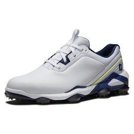 FootJoy Men's Tour Alpha Golf Shoe, White/Navy/Lime, 10