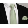 HISDERN Men's Tie Wedding Checked Ties Handkerchief Flowers Elegant Classic