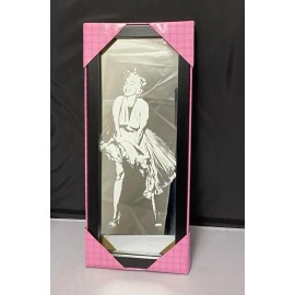 Bernard of Hollywood 18" x 7.5"  Marilyn Monroe Glass Mirror in Black Wooden Frame
