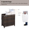 Hermina Laundry Hamper with 3 Removable Liner Bags; 132L Handwoven Rattan Laundry Basket with Lid & Heightened Feet; Clothes Hamper with Side Handles; Laundry Sorter with 3 Separate Sections (Brown)