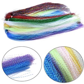 10PCS Multiple Colors Crystal Flash Spiral Line for Fly Fishing Flies Fly Tying Material (10 Packs Random Colors)