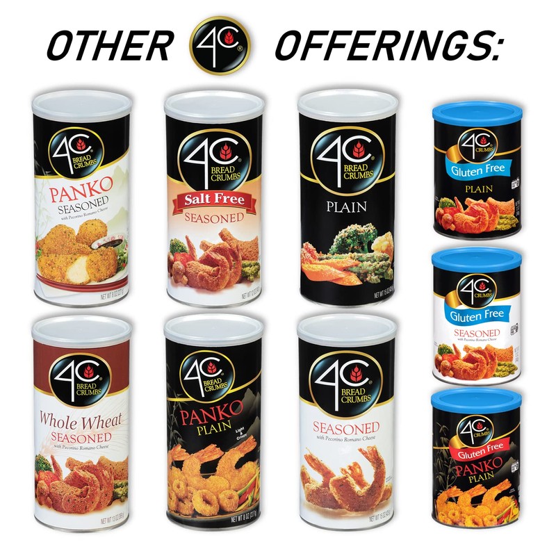 4C Premium Bread Crumbs, Panko Plain, 8 Ounce (Pack of