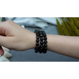 Coffman Collection Golden Obsidian Crystal Bracelet Healing Protection Black Gold Jewelry