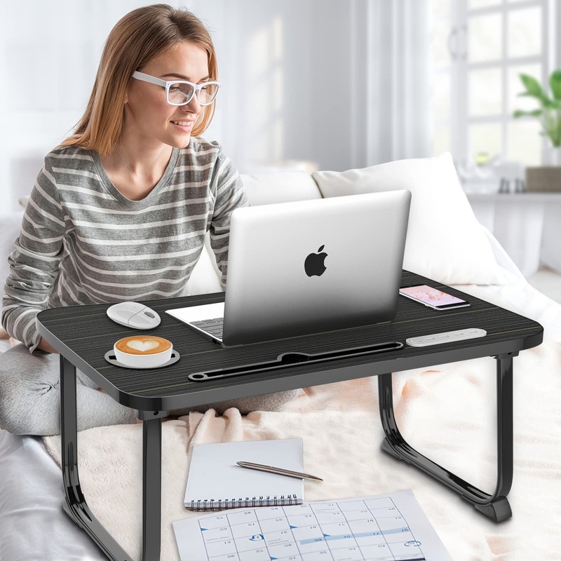 Fayquaze Laptop Bed Desk, Portable Foldable Laptop Bed Table with