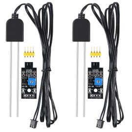 Alinan 2Sets Resistive Soil Moisture Sensor, Humidity Detector with Corrosion Resistant Probe, Digital Analog Signal Output for Garden Automatic Watering System