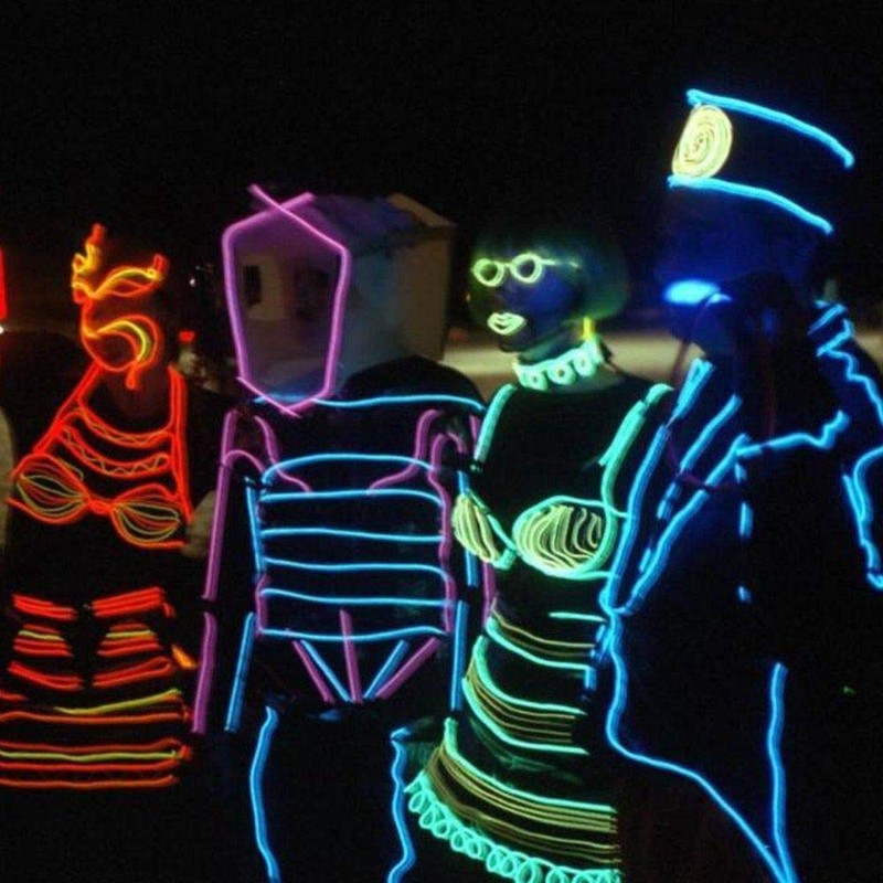 JYtrend 9 Pack 9ft Neon Light El Wire w/Battery Pack