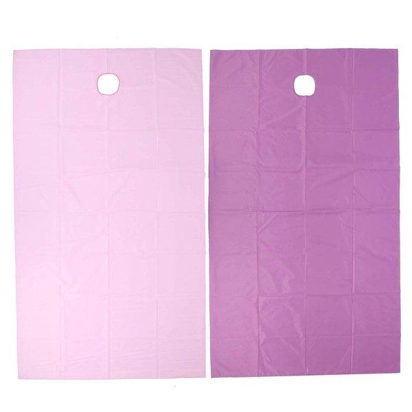 Joyzan Spa Massage Bed Sheet, Massage Table Sheet with Face Hole, Reusable Oil-Resistant Bed Sheet, Salon Duvet Cover, Massage Tablecloth for Beauty Face Salon, Pack of 2 (Purple + Pink)