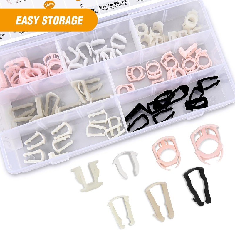 GOOACC 70Pcs Fuel Line Retaining Clips Assortment Kit 3/8" 5/16"