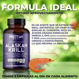 Astaxantina + Dha + Epa Alaskan Krill Prettan 30 Caps 500mg