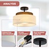 Qgiytp 13" Double Drum 3-Light Semi Flush Mount Ceiling Light