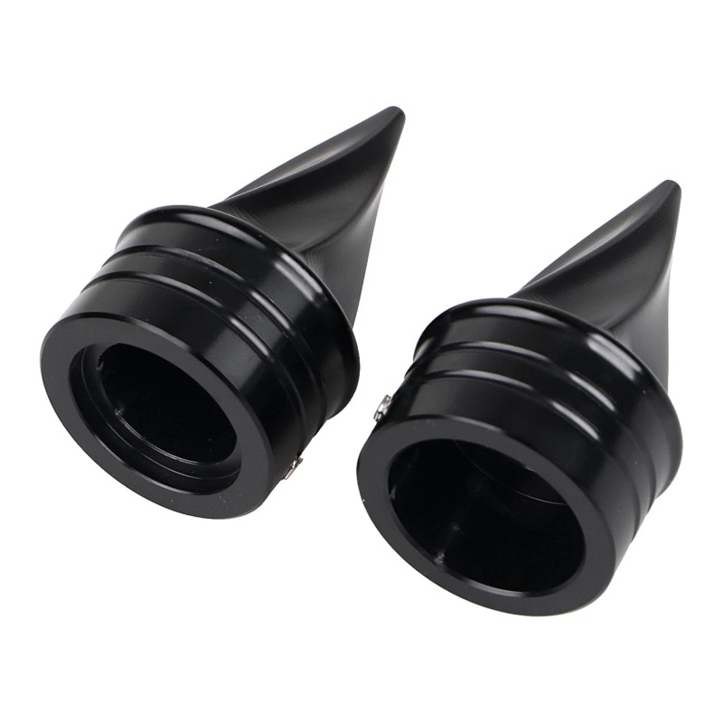 Unbranded Black Twisted Front Axle Cap Nut Covers For Harley