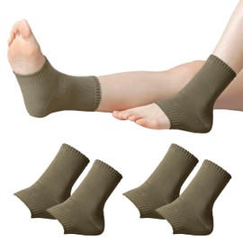 Maison Peony Cotton Open Toe Socks, Set of 2 Pairs of Same Color, Short Length, Flat Knitted, Cotton, Summer, Spring, Dull Color, No Toe, Open Toe Socks, Loose, Crew Socks, Outdoor, Heel Socks, Room