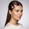 12Pcs Rhinestone Flower Snap Hair Clips - Women Hair Accessories
