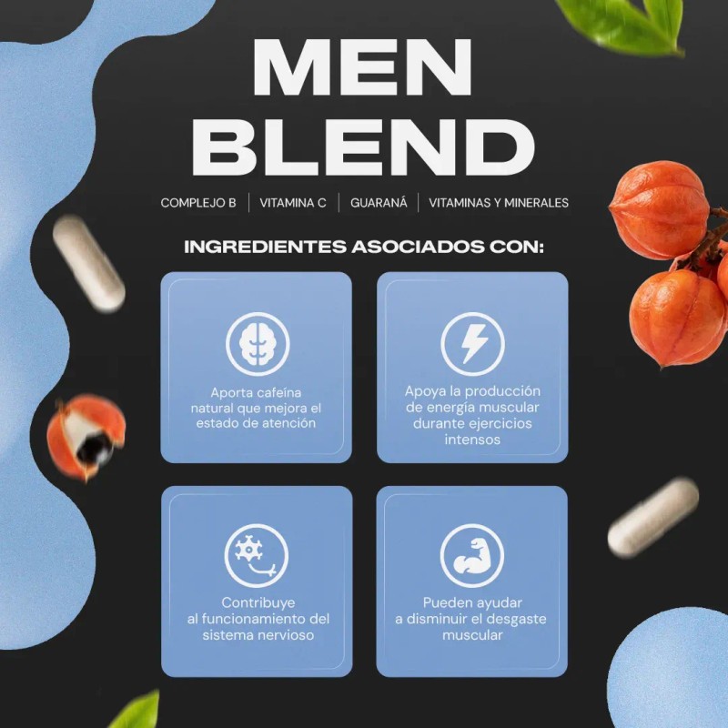 Vital Botanics Multivitamínico Hombre Vitaminas Minerales Creatina Guaraná Zinc Bcaa