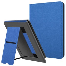 Plobors Case for KỉƞԀle 7" E-Reader (12th Generation, 2024 Release), Soft PU Leather Cover with Auto Wake/Sleep Hand Strap Foldable Stand Compatible with LG 7ʺ eReader (AA Blue)
